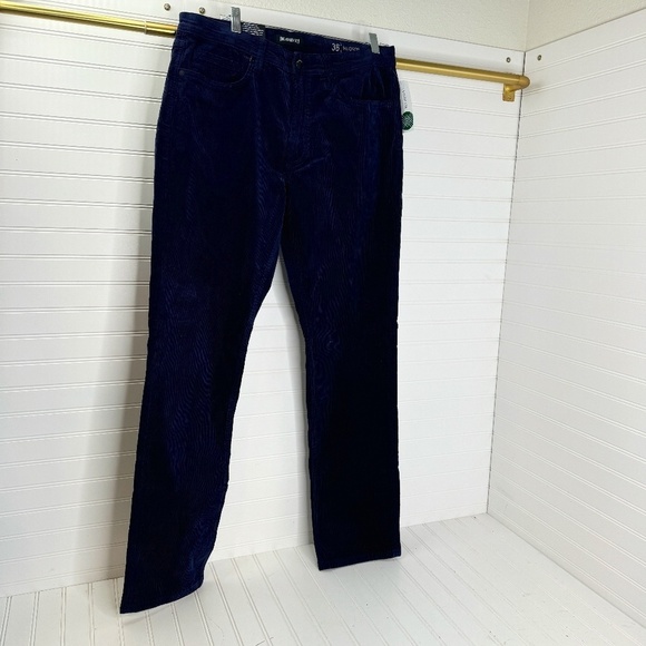 NWT Blank NYC Hudson Stanton Straight Fit Cord Pant Navy 36W 34L